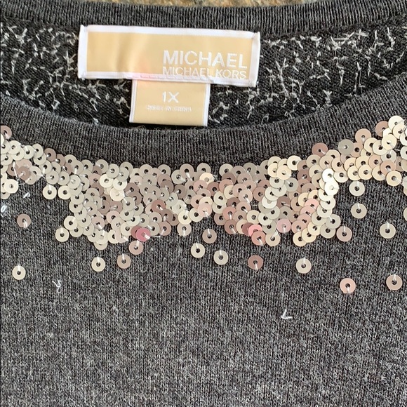 Michael  Kors Gray Sequins Sweater - Picture 5 of 8